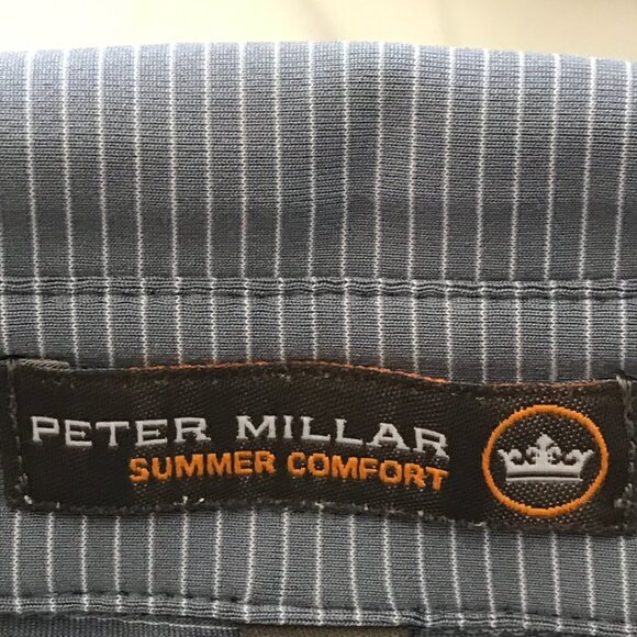 Peter Millar Summer Comfort Polo Shirt Men XXL Blue Striped Short Sleeve Golf - Picture 8 of 12